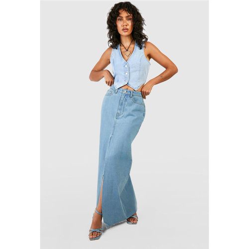 Jupe Longue Fendue En Jean - 38 - boohoo - Modalova