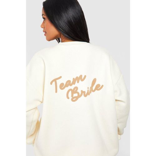 Sweat Oversize À Slogan Bride - Blanc Écru - M, Blanc Écru - boohoo - Modalova