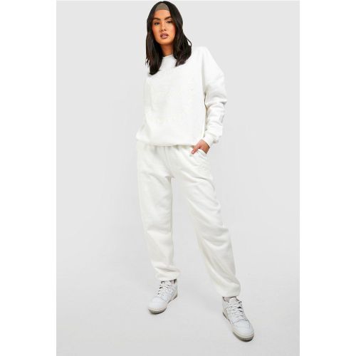Survêtement Avec Sweat Brodé - Blanc Écru - S, Blanc Écru - boohoo - Modalova