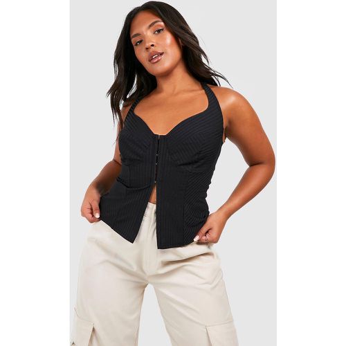 Grande Taille - Corset Côtelé À Agrafes - boohoo - Modalova