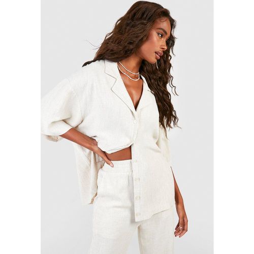 Chemise Ample En Lin À Manches Courtes - 36 - boohoo - Modalova