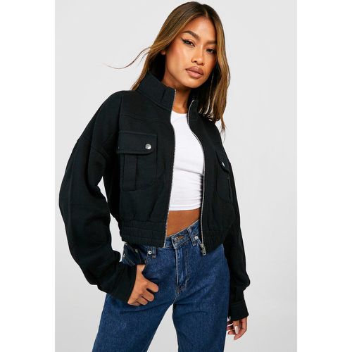 Bomber À Poches - Noir - 36, Noir - boohoo - Modalova