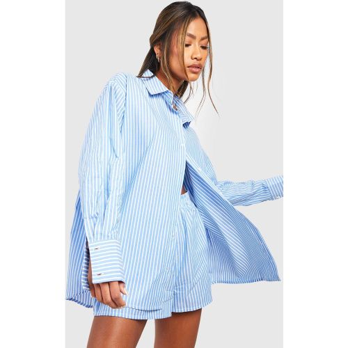 Chemise De Pyjama Rayée En Coton - 34 - boohoo - Modalova