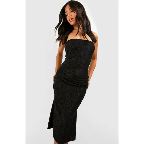 Petite" - Robe Texturée Drapée Soyeuse - 42 - boohoo - Modalova