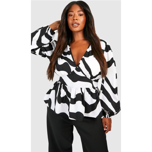 Grande Taille - Top Imprimé À Volants - 18 - boohoo - Modalova