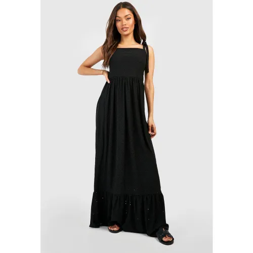 Robe Longue Brodée À Bretelles - 42 - boohoo - Modalova