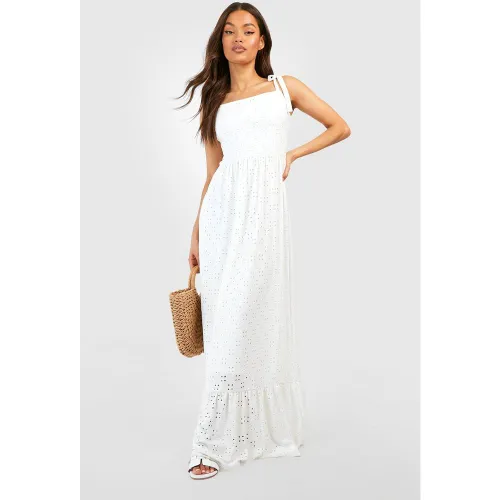 Robe Longue Brodée À Bretelles - 38 - boohoo - Modalova