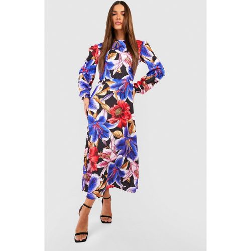 Robe Mi-Longue Fleurie Dos Nu - 38 - boohoo - Modalova