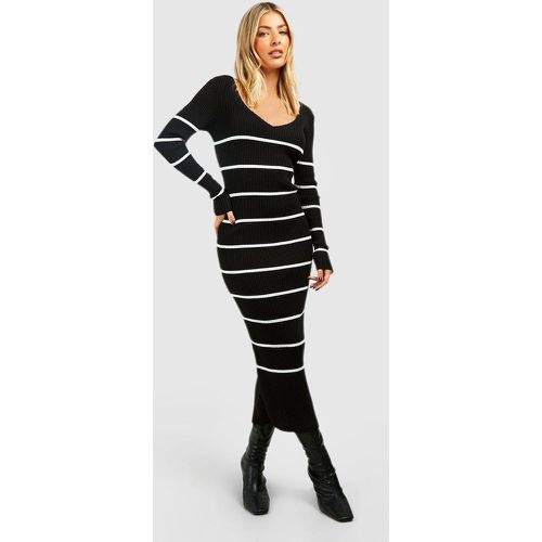 Robe Pull Mi-Longue Rayée - M/L - boohoo - Modalova