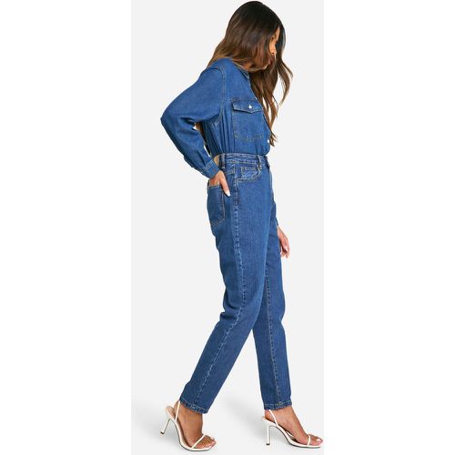 Jean Mom Basique Taille Haute - 34 - boohoo - Modalova