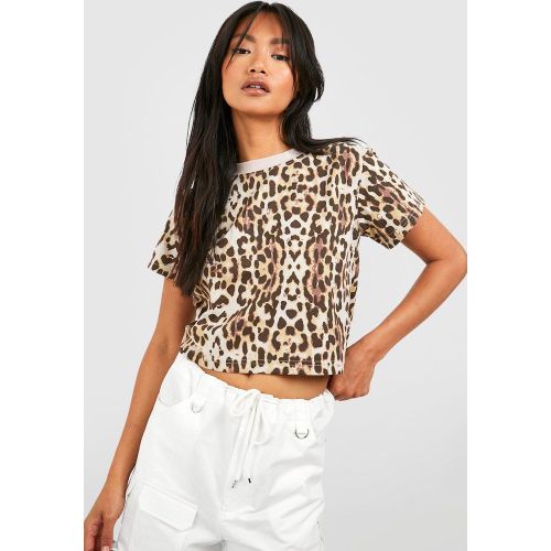 T-Shirt Court Imprimé Léopard - 38 - boohoo - Modalova