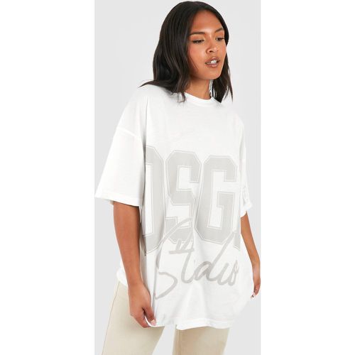 Grande Taille - T-Shirt Oversize À Logo - Blanc Écru - 44, Blanc Écru - boohoo - Modalova