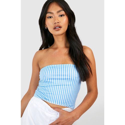 Top Bandeau Rayé - Bleu - 42, Bleu - boohoo - Modalova