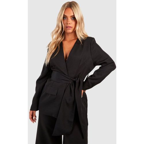Grande Taille - Blazer Noué À La Ceinture - 44 - boohoo - Modalova