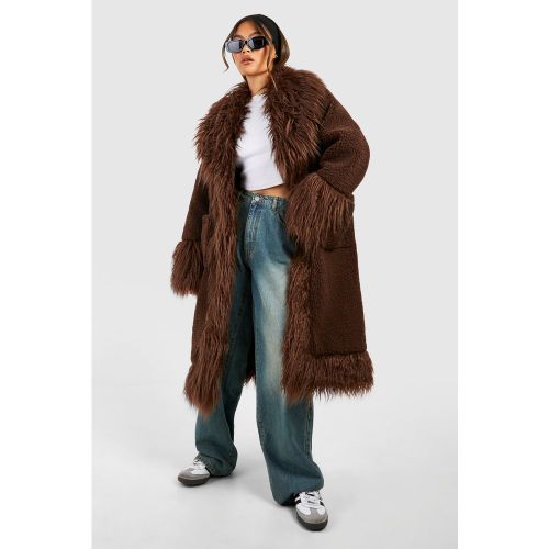 Manteau Oversize En Synthétique - 40 - boohoo - Modalova