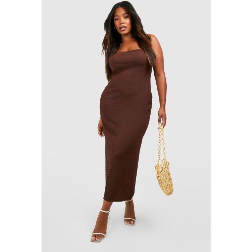Grande Taille - Robe Mi-Longue Côtelée À Col Carré - 54 - boohoo - Modalova
