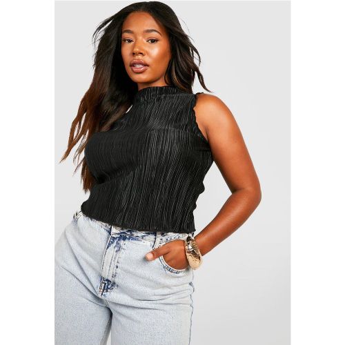 Grande Taille - Top Plissé À Col Montant - 44 - boohoo - Modalova
