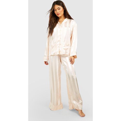 Pyjama Premium À Rayures Avec Chemise Et Pantalon - 38 - boohoo - Modalova