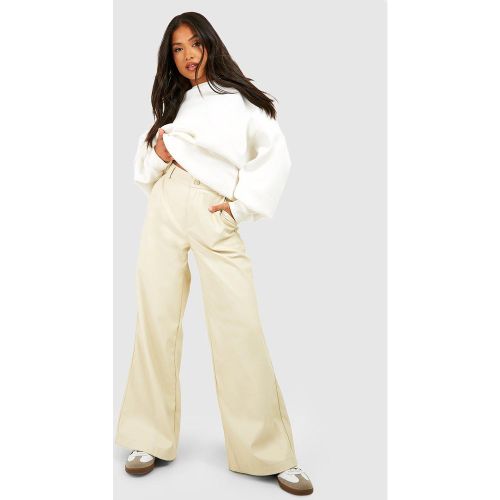 Petite" - Pantalon Large - Blanc Écru - 42, Blanc Écru - boohoo - Modalova