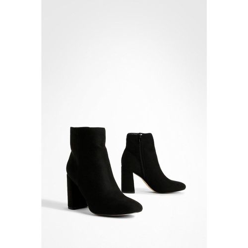 Bottines En Faux Daim À Talon Carré - 38 - boohoo - Modalova