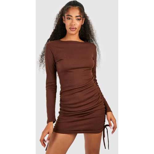Robe Moulante Côtelée Froncée - 36 - boohoo - Modalova