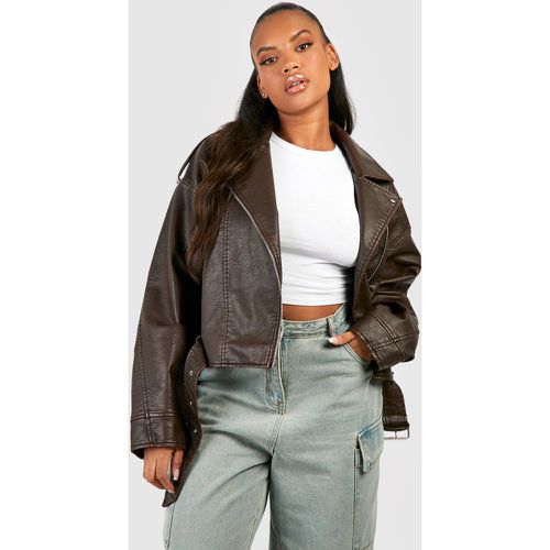 Grande Taille - Veste Biker Courte - 46 - boohoo - Modalova