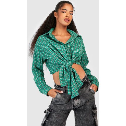 T-Shirt Court Noué À Carreaux - 44 - boohoo - Modalova