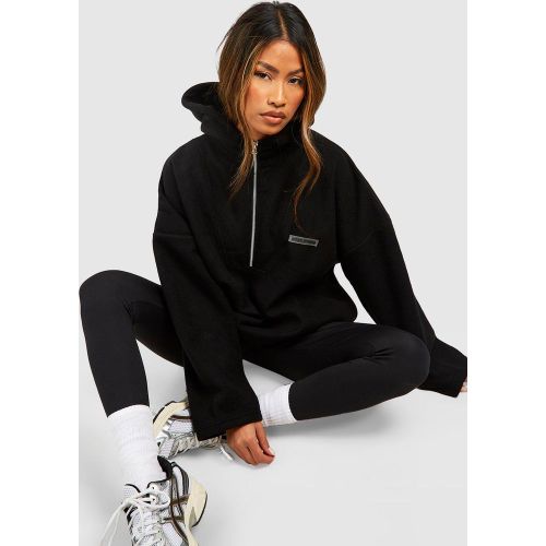 Sweat À Capuche Oversize En Polaire À Col Zippé - S - boohoo - Modalova