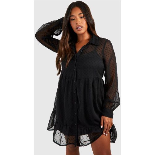Grande Taille - Robe Babydoll En Plumetis - 44 - boohoo - Modalova