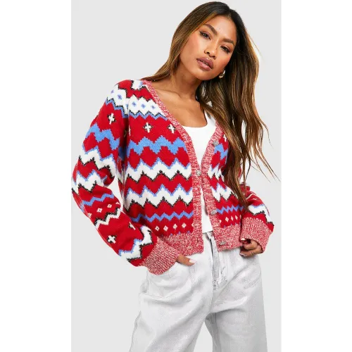 Cardigan Jacquard En Maille Douce Style Vintage - S - boohoo - Modalova