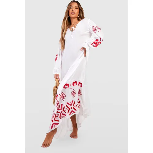 Robe De Plage Longue Brodée - S - boohoo - Modalova