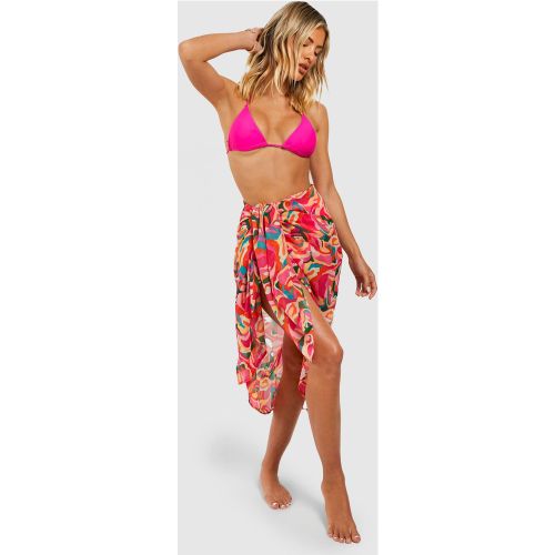 Paréo De Plage Long Imprimé Abstrait - S - boohoo - Modalova