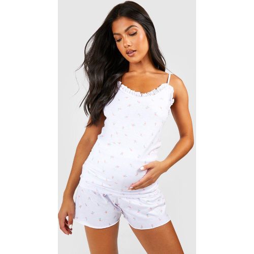 Maternité - Pyjama De Grossesse Fleuri Avec Caraco Et Short - 36 - boohoo - Modalova