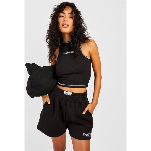 Short De Sport Color Block À Slogan - S - boohoo - Modalova