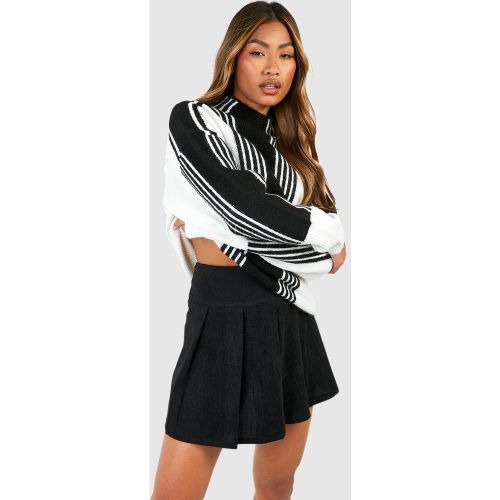 Jupe De Tennis Côtelée Plissée À Taille Mi-Longue - 36 - boohoo - Modalova