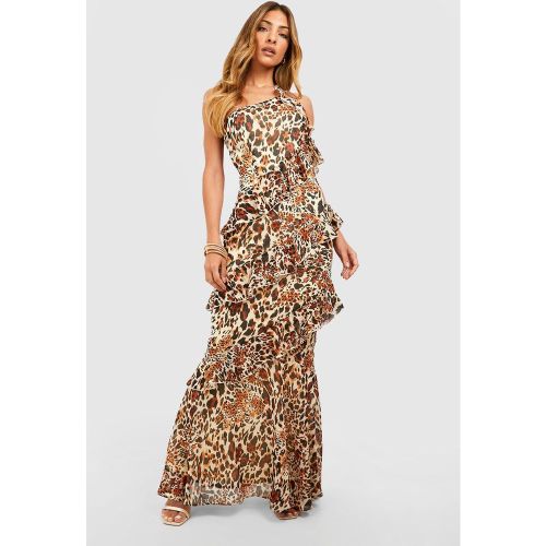 Robe Longue Asymétrique Imprimée - 38 - boohoo - Modalova