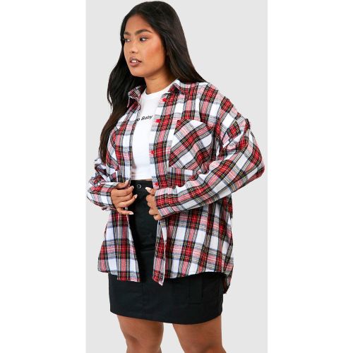 Grande Taille - Chemise Oversize À Carreaux - 50 - boohoo - Modalova