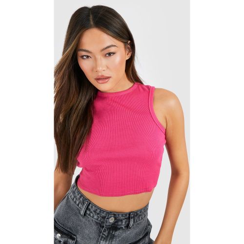 Crop Top Côtelé À Col Nageur - 40 - boohoo - Modalova