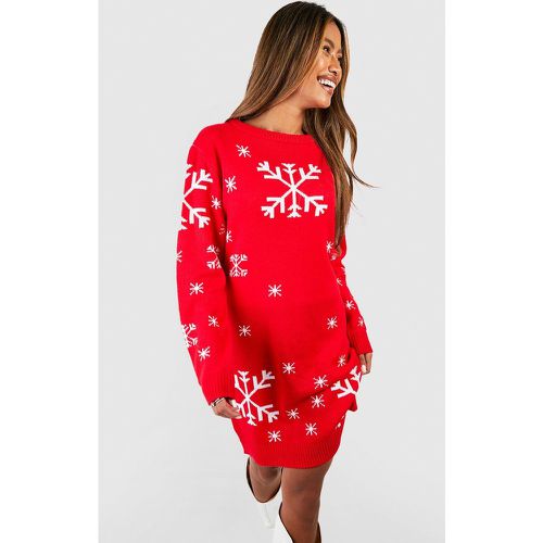 Robe Pull De Noël À Flocons De Neige - S - boohoo - Modalova