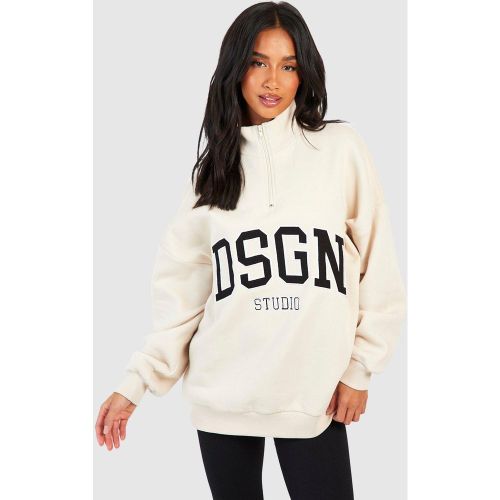Petite" - Sweat Oversize À Col Zippé - S - boohoo - Modalova