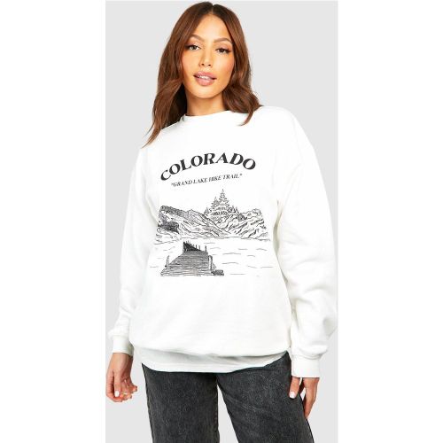 Tall" - Sweat À Imprimé Colorado - Blanc Écru - M, Blanc Écru - boohoo - Modalova