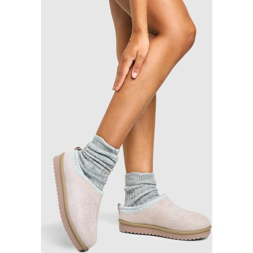 Mules Cosy Brodées - 36 - boohoo - Modalova