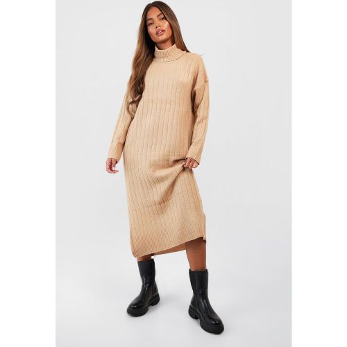 Robe Pull Oversize En Maille Côtelée À Col Roulé - Xs - boohoo - Modalova