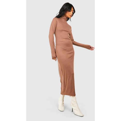Robe Mi-Longue Côtelée À Col Roulé - S - boohoo - Modalova