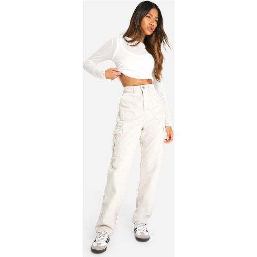 Jean Cargo Basique - Blanc Écru - 34, Blanc Écru - boohoo - Modalova