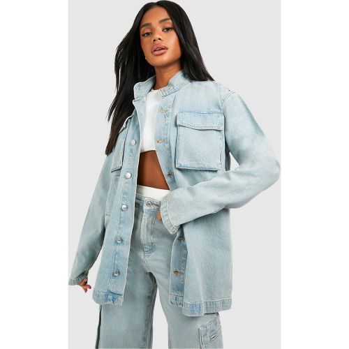 Surchemise Longue En Jean À Poches Cargo - 34 - boohoo - Modalova