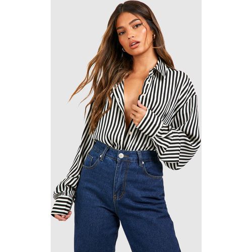 Chemise Satinée À Rayures - 38 - boohoo - Modalova