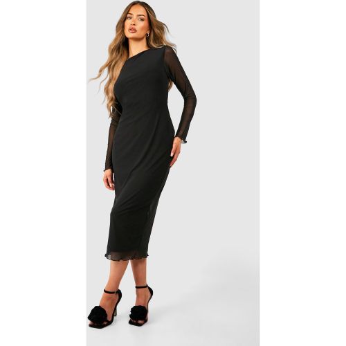 Robe Mi-Longue En Mesh À Manches Longues - 36 - boohoo - Modalova