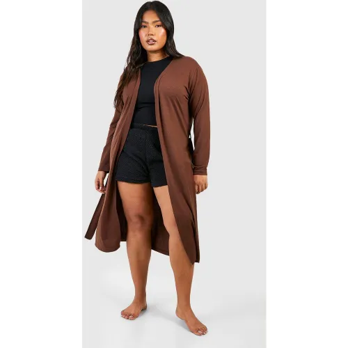 Grande Taille - Robe De Chambre Longue À Ceinture - 46 - boohoo - Modalova