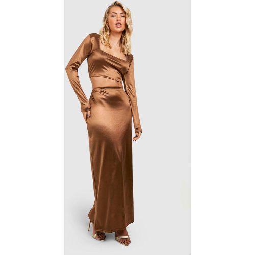 Jupe Longue Taille Haute - 40 - boohoo - Modalova